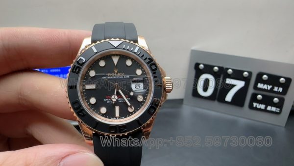 yacht master 40 super clone watch vs factory rolex 3135 rose gold for men 6