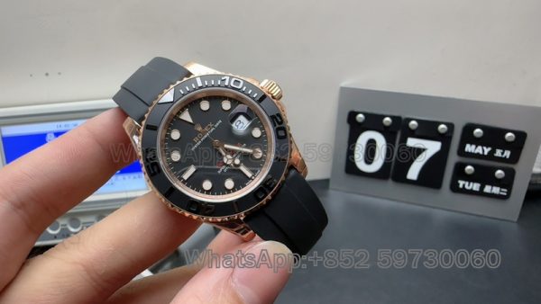 yacht master 40 super clone watch vs factory rolex 3135 rose gold for men 5