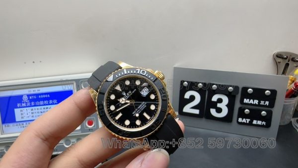 yacht master 2 gold super clone watch vs factory rolex 42mm for men