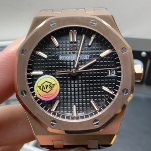 royal oak watches super clone aps factory audemars piguet 15500 black disc rose gold 1