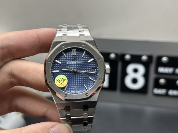 royal oak 15500 super clone watch aps factory audemars piguet blue dial v2 1