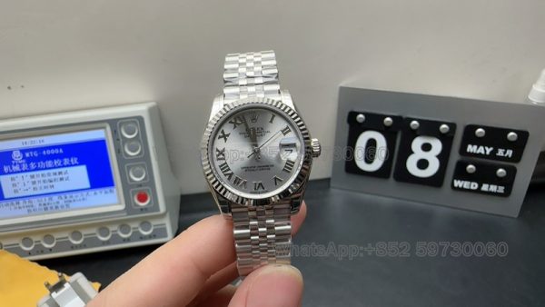 lady datejust 31 super clone watch gs factory rolex silver plate mechanical waterproof1