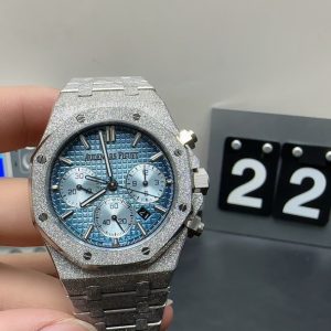 royal oak blue super clone watch om factory 26331 frost gold 1