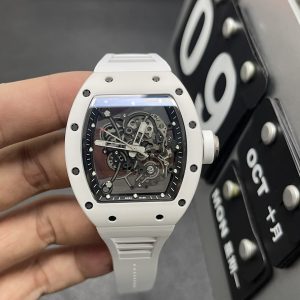 Richard Mille RM055 white super clone watch BBR factory ceramic