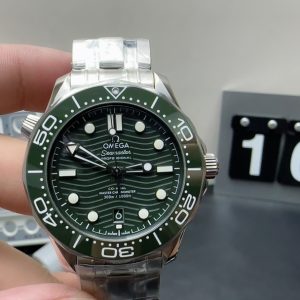 omega seamaster 300 green super clone watch vs factory 210.30.42.20.10.001 1