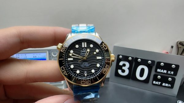 omega seamaster 300m black super clone watch vs factory intermediate gold mechanical 1