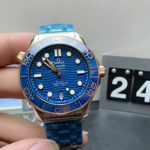 omega seamaster 300m blue super clone watch vs factory interlocking gold 1