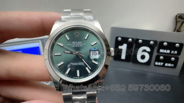 rolex datejust 2022 super clone watch vs factory men's 41mm green dial1