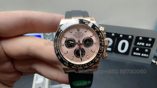 rolex oyster perpetual daytona super clone watch aps factory men 4130 rose gold 1