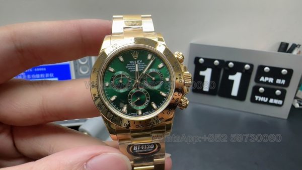 rolex oyster perpetual daytona gold super clone watch bt factory men 116508 green 1