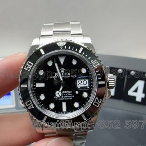 submariner 41 mm super clone watch vs factory rolex men's black plate1