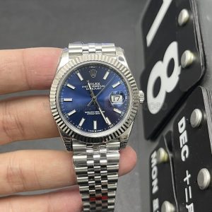 rolex datejust waterproof super clone watch vs factory men's 41mm blue discs1