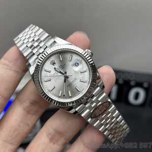 Logotype Super Clone Watch Rolex 126234 Silver 41mm Clean Factory Mechanical Luminous Water Resistant1