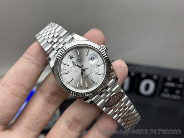 Logotype Super Clone Watch Rolex 126234 Silver 41mm Clean Factory Mechanical Luminous Water Resistant1