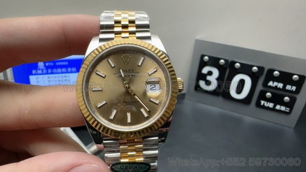 rolex datejust gold super clone watch clean factory 126333 men 41mm 1