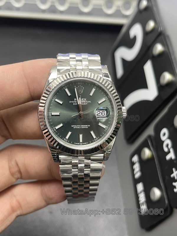 datejust rolex oyster super clone watch vs factory men m126334-0028 green disc 41mm1