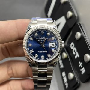 rolex datejust 36 diamond super clone watch vs factory men's blue disc mechanical1