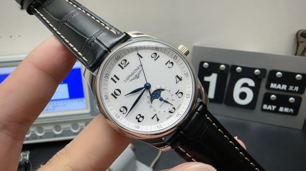 longines master collection watch super clone aps factory moon phase belt model 2