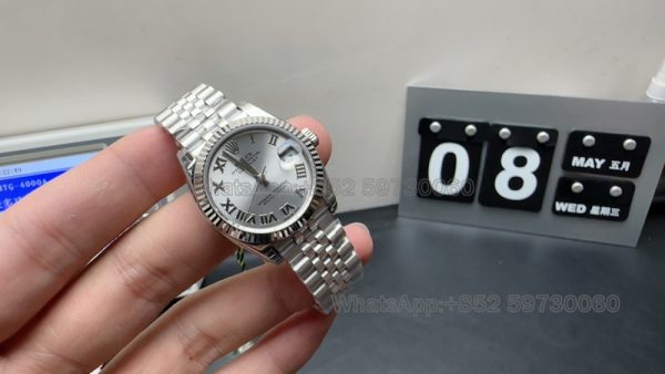 lady datejust 31 super clone watch gs factory rolex silver plate mechanical waterproof2