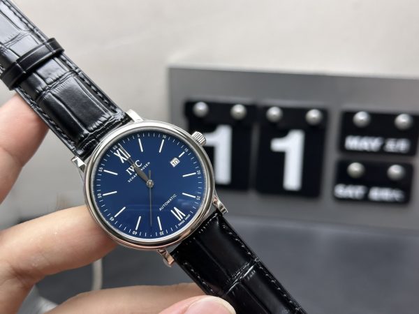 iwc new portofino super clone watch v7 factory 150th anniversary edition blue disc mechanical 2