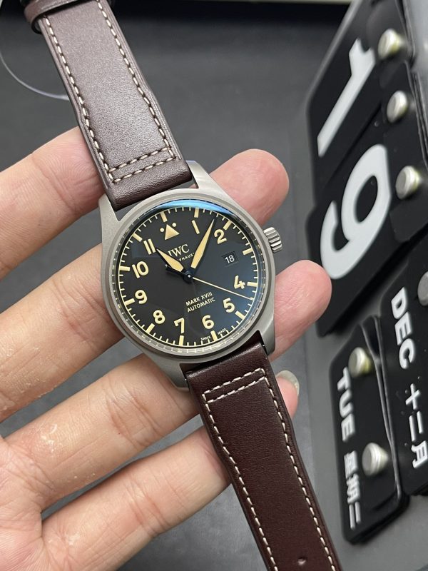 iwc pilot mark 18 super clone watch v7 factory iw327006 titanium steel eta2892a2 movement 2