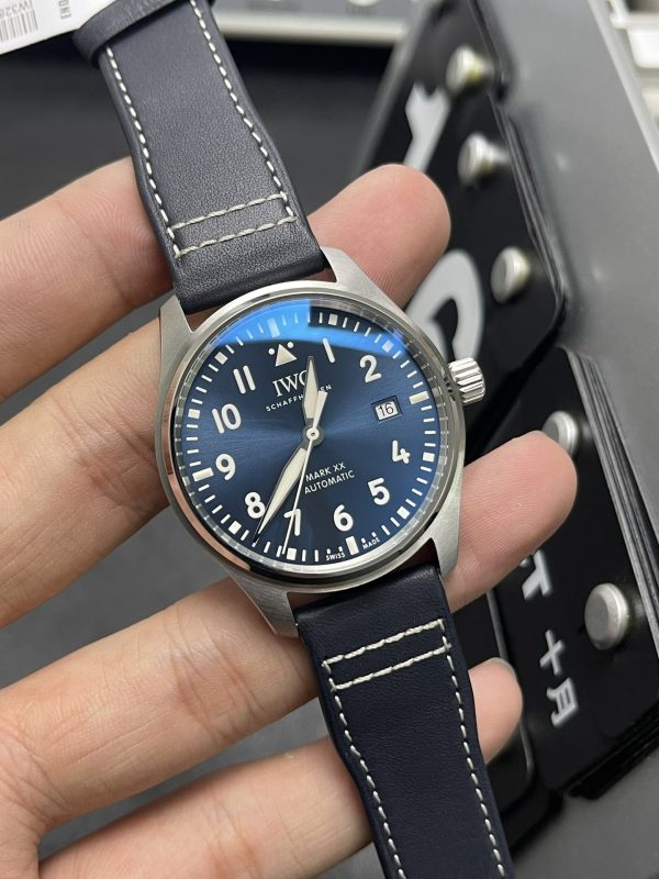 iwc pilot mark super clone watch v7 factory 41mm blue disc mechanical 2