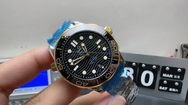 omega seamaster 300m black super clone watch vs factory intermediate gold mechanical 2