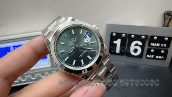 rolex datejust 2022 super clone watch vs factory men's 41mm green dial3