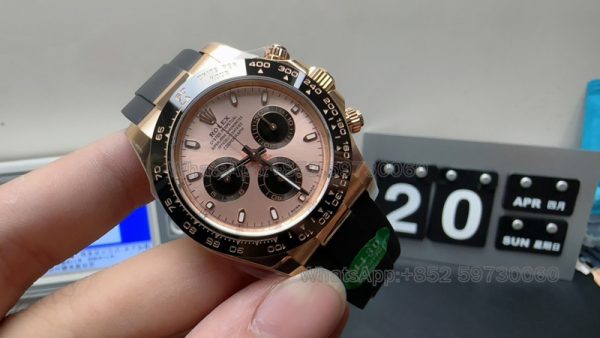 rolex oyster perpetual daytona super clone watch aps factory men 4130 rose gold 2