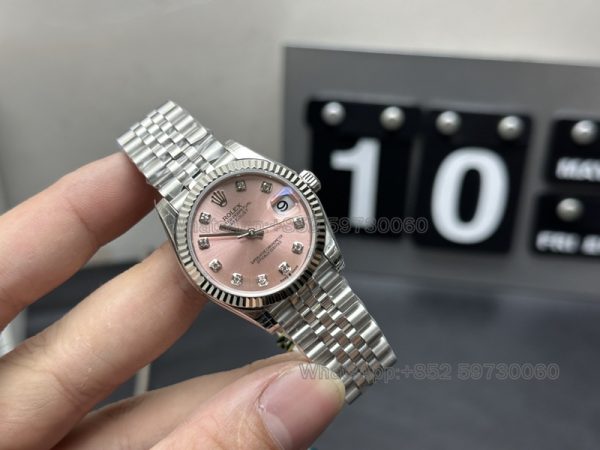 31mm lady datejust super clone watch gs factory rolex pink disc mechanical waterproof 2