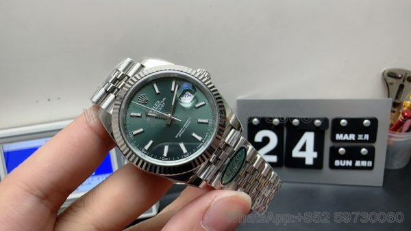 rolex datejust green super clone watch clean factory 126334 men 41mm 2