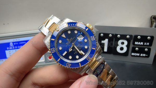 rolex submariner blue gold super clone watch cleaning factory 116613 for men 2