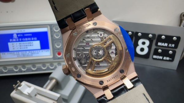 royal oak 41mm super clone watch aps factory audemars piguet 15500 rose gold black face 4