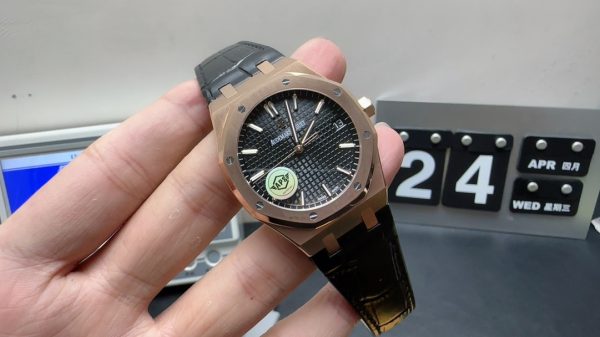 royal oak watches super clone aps factory audemars piguet 15500 black disc rose gold 3