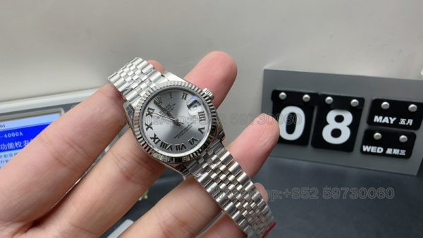 lady datejust 31 super clone watch gs factory rolex silver plate mechanical waterproof3