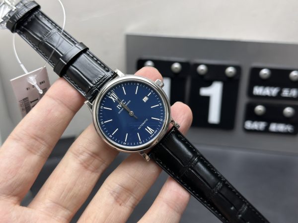 iwc new portofino super clone watch v7 factory 150th anniversary edition blue disc mechanical 3