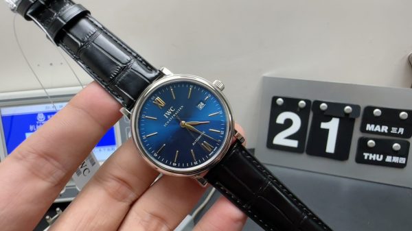 iwc portofino gold super clone watch v7 factory blue disc mechanical 3