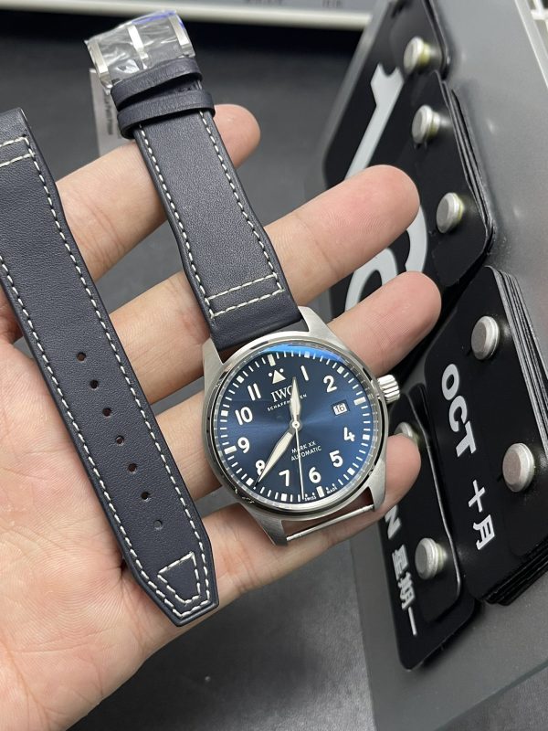 iwc pilot mark super clone watch v7 factory 41mm blue disc mechanical 3