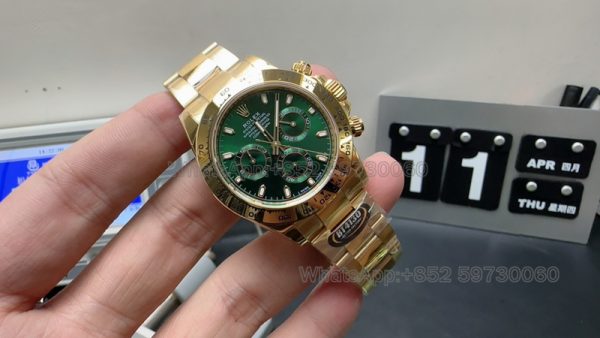 rolex oyster perpetual daytona gold super clone watch bt factory men 116508 green 3