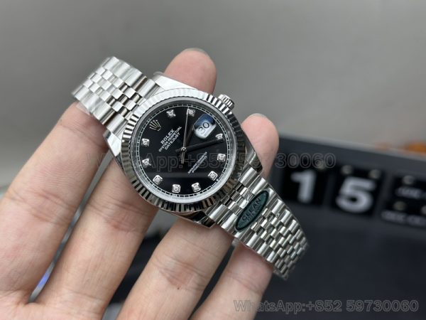 rolex datejust 41 on wrist super clone watch cleaning factory men black dial 3