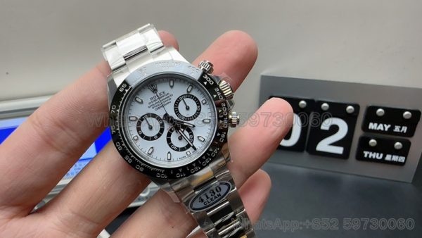 rolex oyster perpetual daytona super clone watch clean factory men white dial 41302 3