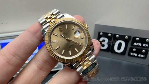 rolex datejust gold super clone watch clean factory 126333 men 41mm 3