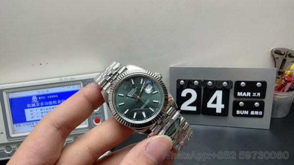 rolex datejust green super clone watch clean factory 126334 men 41mm 3