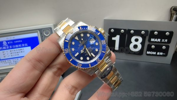 rolex submariner blue gold super clone watch cleaning factory 116613 for men 3