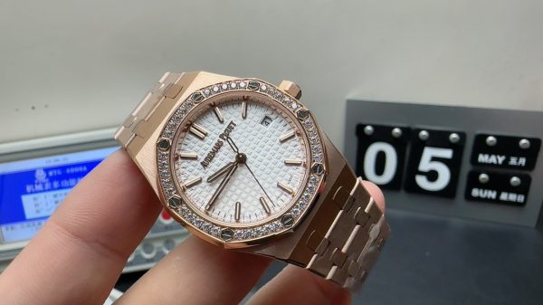 Royal Oak Super Clone Watch Audemars Piguet women Rose Gold 9015 mechanical 34mm 7