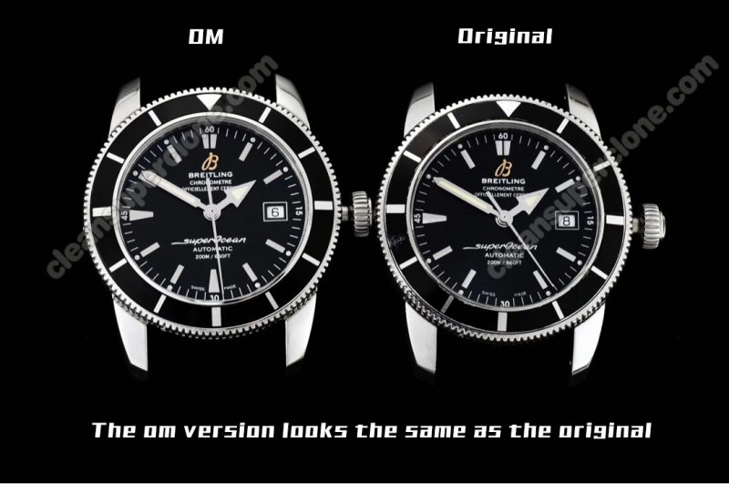 Breitling super clone watch compare the difference between the genuine OM Factory Superocean Héritage AB201012 Mechanical Men
