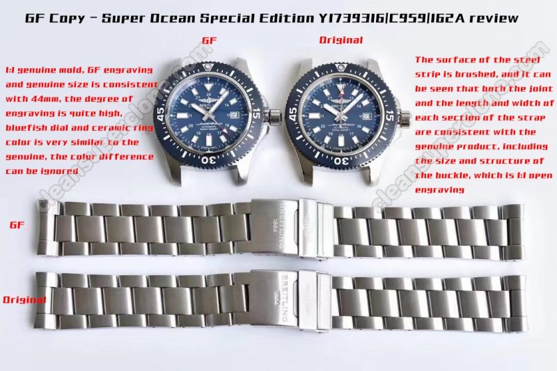 Y173931 1:1 replica watch and the genuine what is the difference GF Factory Breitling superocean héritage Mechanical Men
