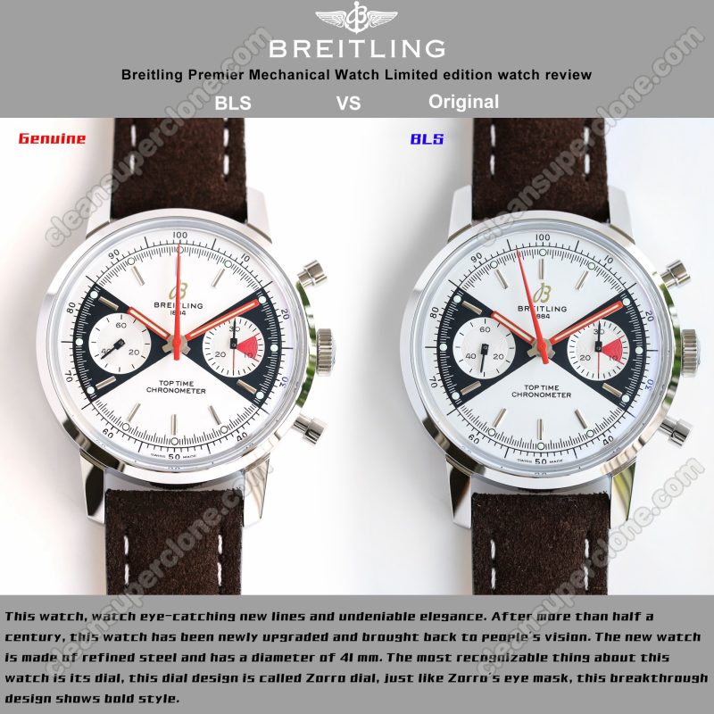 Breitling super clone watch compare the difference between the genuine BLS Factory Top Time A23310 Mechanical Men
