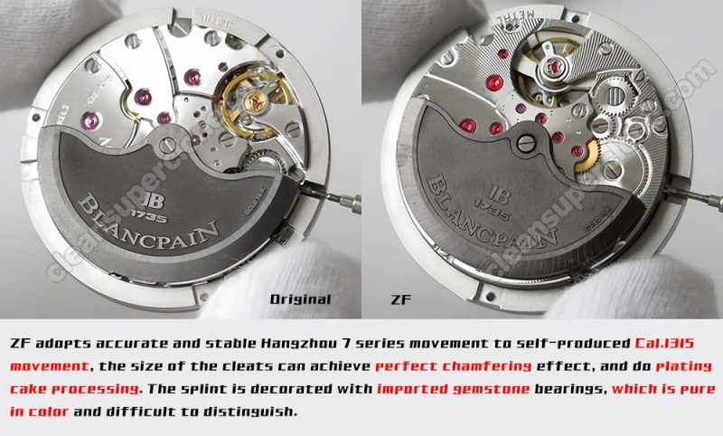 5000 1:1 replica watch and the genuine what is the difference ZF Factory Blancpain gray Fifty Fathoms Mechanical Men
