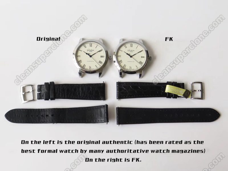 Glashütte super clone watch compare the difference between the genuine FK Factory white Senator 1-39-59 Mechanical Men
